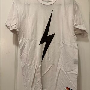 Aviator Nation White Tee with Black Lightning Bolt